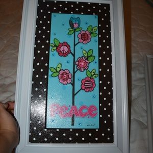 "PEACE" vintage wall sign